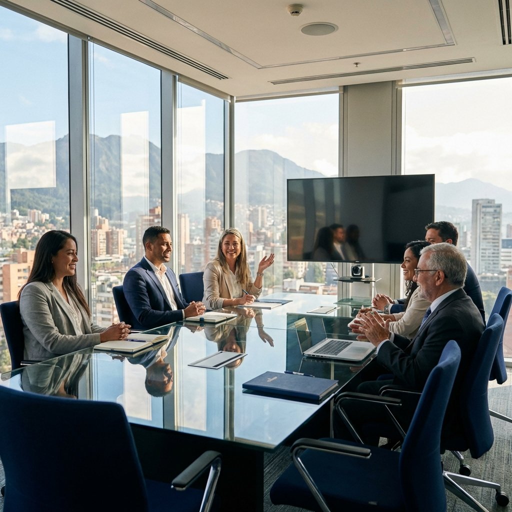 Equipo profesional en reunión empresarial en Pereira - Seguros para Pymes LS PROYECTA
